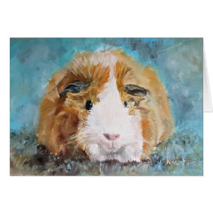 Daisy guinea pig oil painting