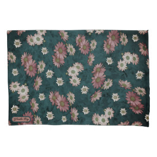 Daisy Haven Pastel Garden Blue-green Background Pillowcase