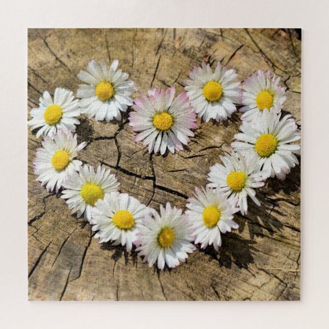 Daisy Heart Jigsaw Puzzle Love Gift (Horizontal)