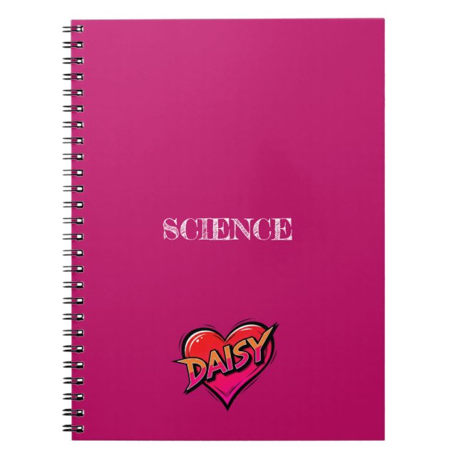 Daisy Heart Pink Notebook (Front)