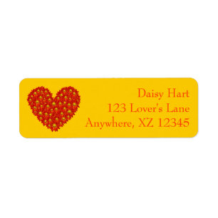 Daisy Heart Return Address Label