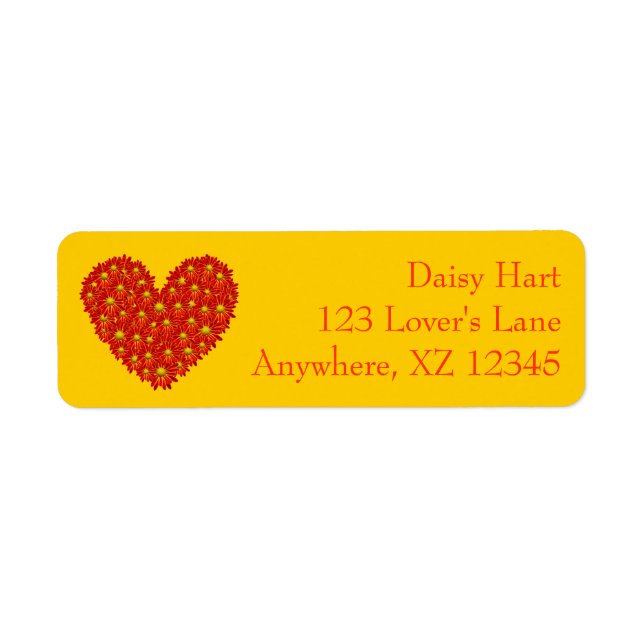 Daisy Heart Return Address Label (Front)