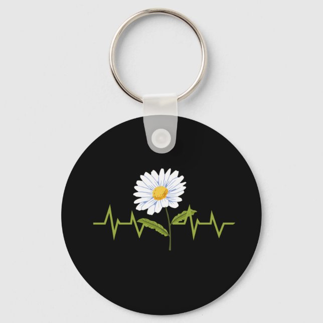 Daisy Heartbeat Key Ring (Front)
