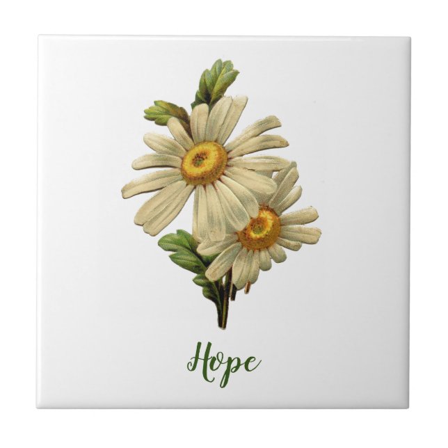 Daisy Hope Inspirational Ceramic Tile (Front)