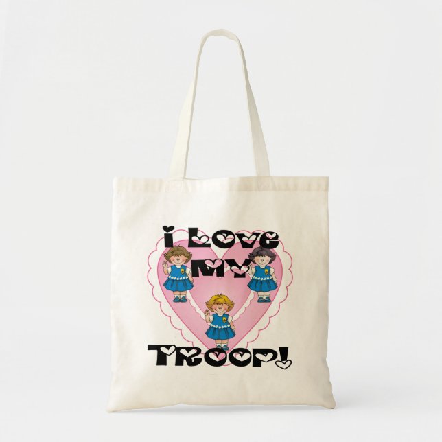 Daisy I Love My Troop Heart Tote Bag (Front)