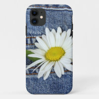 daisy in blue jean pocket