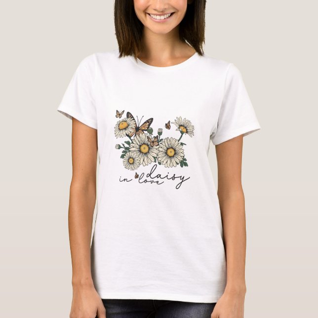 Daisy In Love Wildflower   T-Shirt (Front)