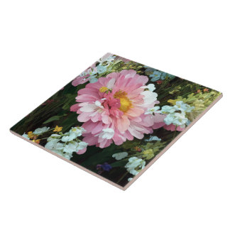 Daisy in Pink Ceramic Tile