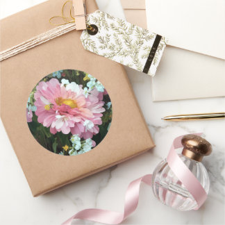 Daisy in Pink Classic Round Sticker