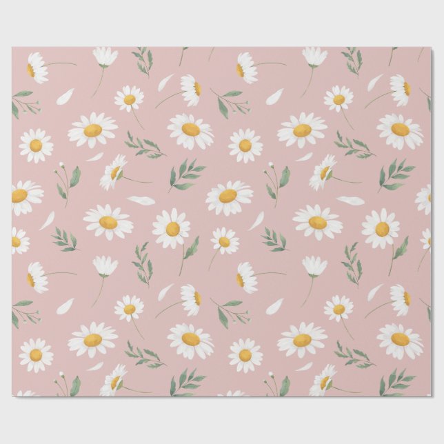 Daisy in Pink Wrapping Paper (Flat)