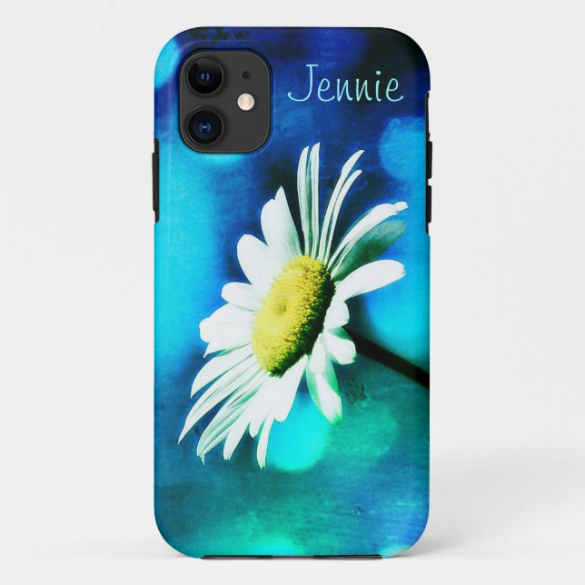Daisy in Turquoise iPhone 5 Case *Personalise* (Back)