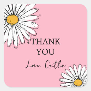 Daisy inky art editable  square sticker