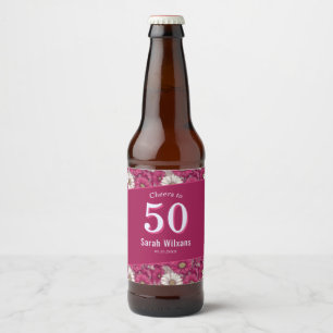 Daisy Inspired 30Th Grandma Birthday Custom Pink Beer Bottle Label