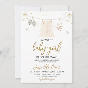 Daisy It's a Girl Baby Clothes Baby Shower Invitation