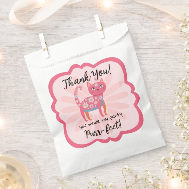 Daisy Kitty Face Purr-fect Birthday Favour Bag (Clipped)