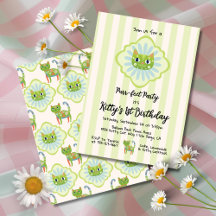 Daisy Kitty Face Purr-fect Birthday Party Invitati