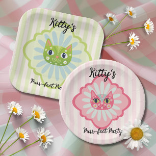 Daisy Kitty Face Purr-fect Birthday Party Paper Plate