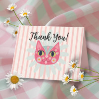 Daisy Kitty Face Purr-fect Birthday Thank You note