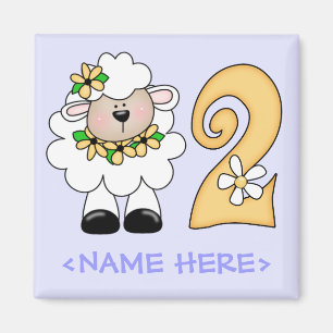 Daisy Lamb 2nd Birthday Magnet
