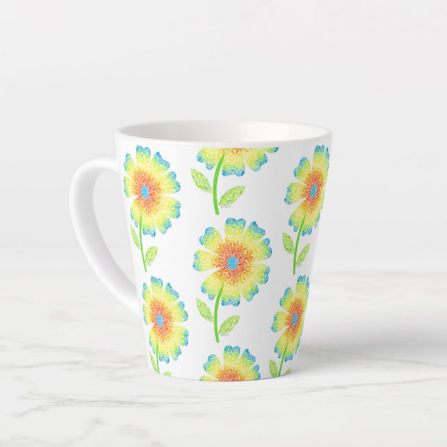 Daisy Latte Mug (Left Angle)