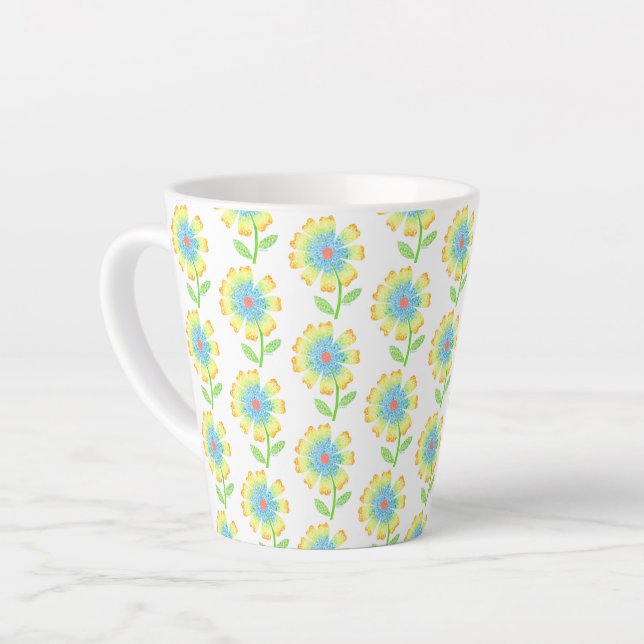 Daisy Latte Mug (Left Angle)