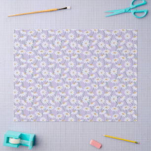 Daisy Lavender Floral Tissue Paper