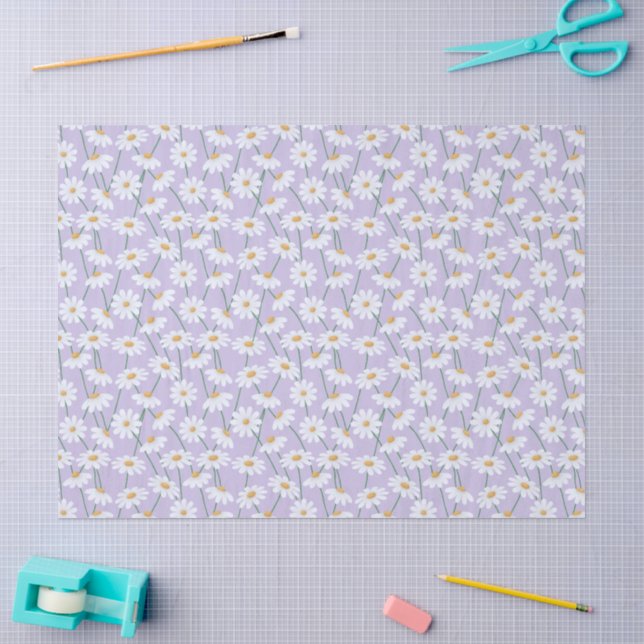 Daisy Lavender Floral  Tissue Paper (Craft)