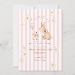 Daisy Little Bunny Baby Girl Milk Bottle Invitation