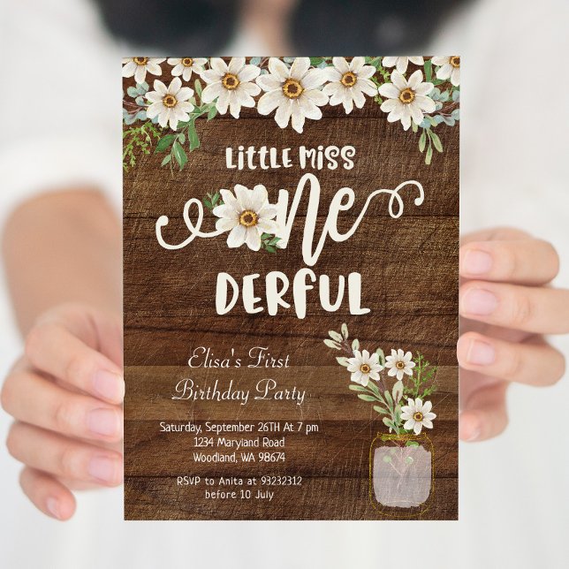 Daisy Little Miss ONEderful birthday  Invitation (Creator Uploaded)