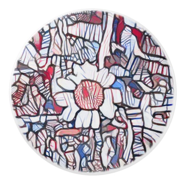 Daisy love  ceramic knob (Front)