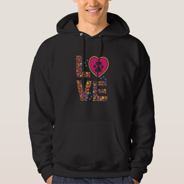 Daisy LOVE Letters Animal Paw Prints Hoodie (Front)