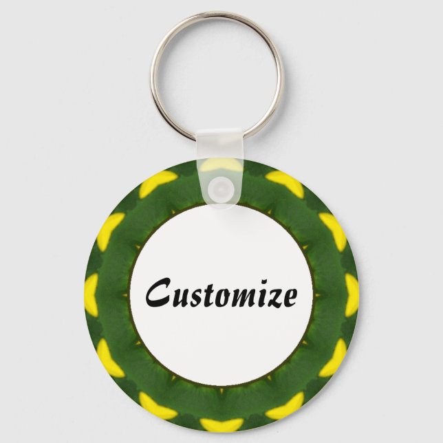 Daisy Mandala Template 04 Key Ring (Front)