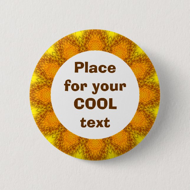 Daisy Mandala Template 24 6 Cm Round Badge (Front)