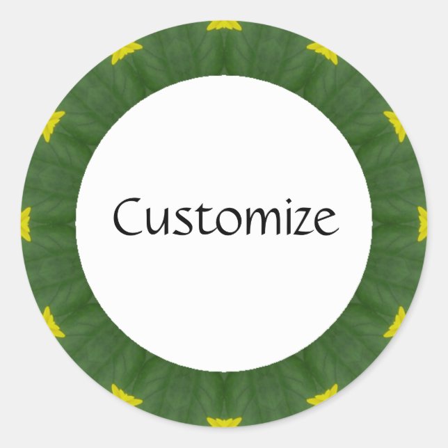 Daisy Mandala Template 41 Classic Round Sticker (Front)