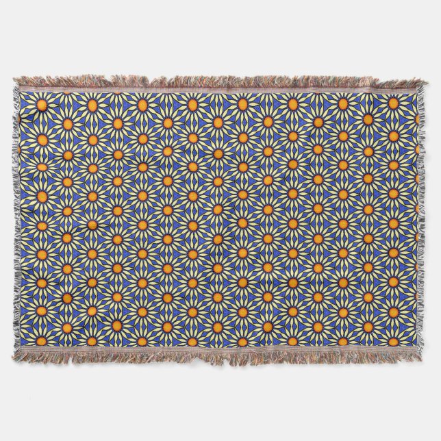 Daisy Mandala Throw Blanket (Front)
