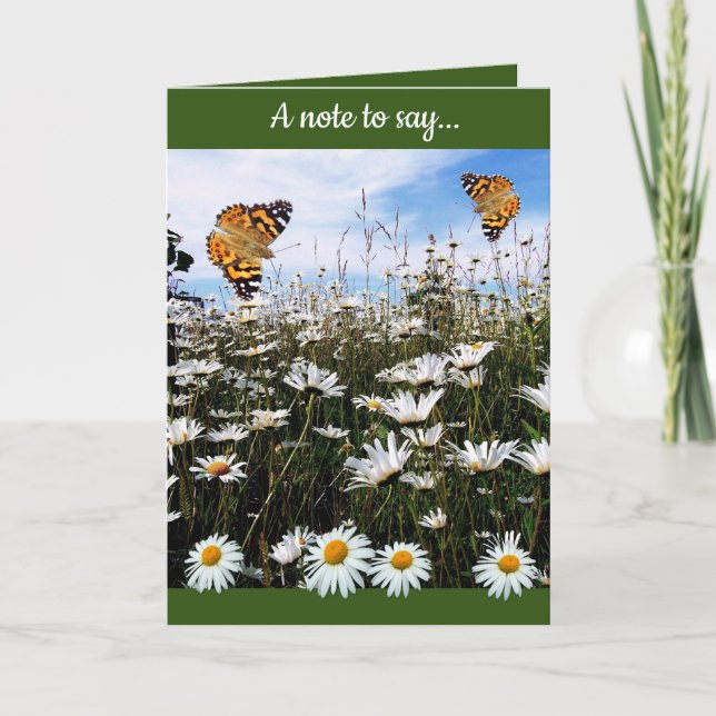 Daisy Meadow Custom Text  Thank You Holiday Card (Front)