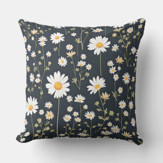 Daisy Meadow Floral Pattern.Modern Outdoor Cushion