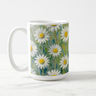 Daisy Meadow Impressionist Floral Pattern Coffee Mug
