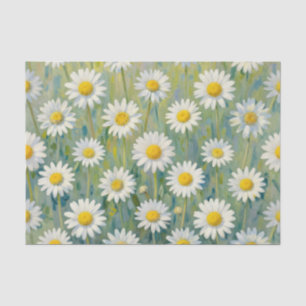 Daisy Meadow Impressionist Floral Pattern Tissue Paper