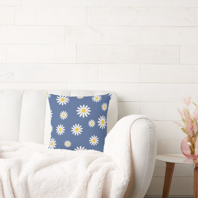 Daisy Meadows Blue Cushion (Couch)