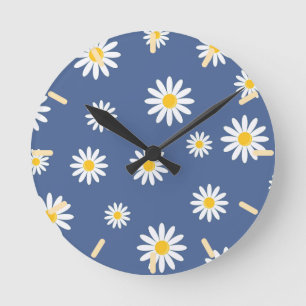 Daisy Meadows Blue Round Clock