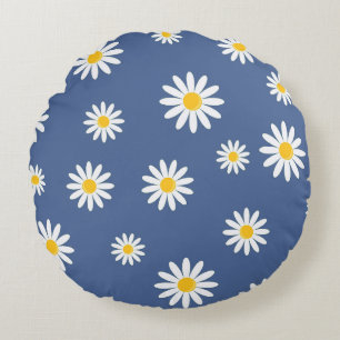 Daisy Meadows Blue Round Cushion