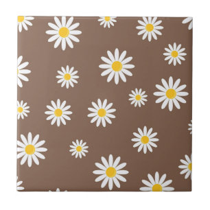 Daisy Meadows Earthy Brown Ceramic Tile
