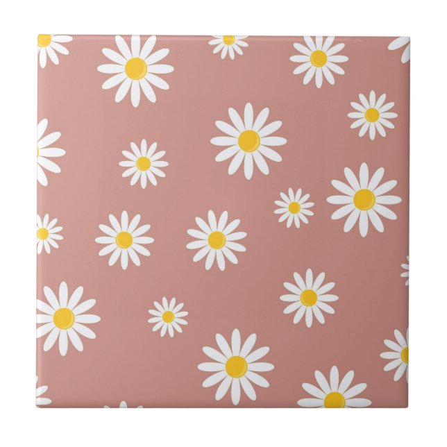 Daisy Meadows Pink Ceramic Tile (Front)