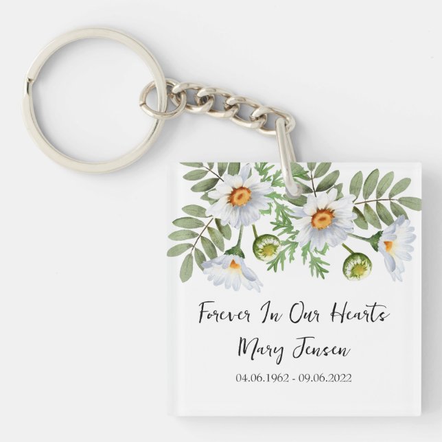Daisy Memorial Funeral Photo Keychain (Front)