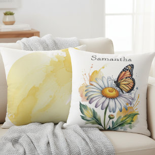 Daisy Monarch Butterfly – Sunny Home Gift Cushion