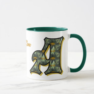 Daisy Monogram Initial A Personalised Mug