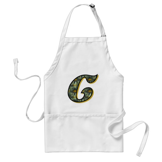 Daisy Monogram Initial C Standard Apron (Front)