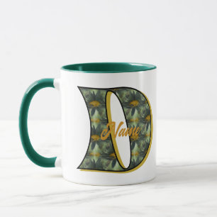 Daisy Monogram Initial D Personalised Mug