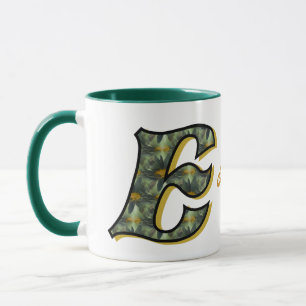 Daisy Monogram Initial E Personalised Mug